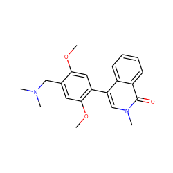 COc1cc(-c2cn(C)c(=O)c3ccccc23)c(OC)cc1CN(C)C ZINC000653857509