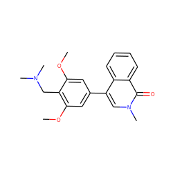 COc1cc(-c2cn(C)c(=O)c3ccccc23)cc(OC)c1CN(C)C ZINC000653878518