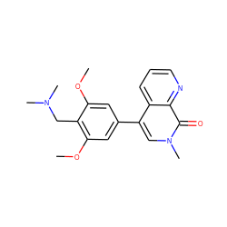 COc1cc(-c2cn(C)c(=O)c3ncccc23)cc(OC)c1CN(C)C ZINC000653899381