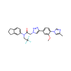 COc1cc(-c2cn(CC(=O)N(CC(F)(F)F)c3ccc4c(c3)CCC4)nn2)ccc1-n1cnc(C)c1 ZINC000084596652