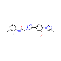 COc1cc(-c2cn(CC(=O)Nc3cccc(C)c3C)nn2)ccc1-n1cnc(C)c1 ZINC001772645458