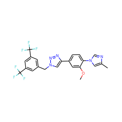 COc1cc(-c2cn(Cc3cc(C(F)(F)F)cc(C(F)(F)F)c3)nn2)ccc1-n1cnc(C)c1 ZINC000072114298