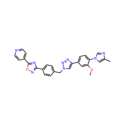 COc1cc(-c2cn(Cc3ccc(-c4noc(-c5ccncc5)n4)cc3)nn2)ccc1-n1cnc(C)c1 ZINC000072113626