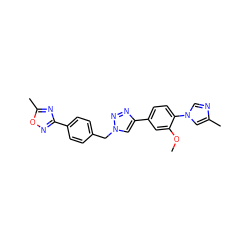 COc1cc(-c2cn(Cc3ccc(-c4noc(C)n4)cc3)nn2)ccc1-n1cnc(C)c1 ZINC000072114179