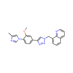 COc1cc(-c2cn(Cc3cccc4cccnc34)nn2)ccc1-n1cnc(C)c1 ZINC000072114172