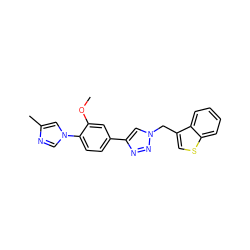 COc1cc(-c2cn(Cc3csc4ccccc34)nn2)ccc1-n1cnc(C)c1 ZINC000072113417