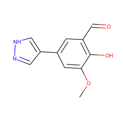 COc1cc(-c2cn[nH]c2)cc(C=O)c1O ZINC000031995888