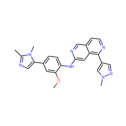 COc1cc(-c2cnc(C)n2C)ccc1Nc1cc2c(-c3cnn(C)c3)nccc2cn1 ZINC000223685312