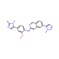 COc1cc(-c2cnc(C)n2C)ccc1Nc1cc2cc(-c3cnnn3C)ccc2cn1 ZINC000223647025