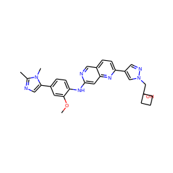 COc1cc(-c2cnc(C)n2C)ccc1Nc1cc2nc(-c3cnn(CC4(O)CCC4)c3)ccc2cn1 ZINC000207723209