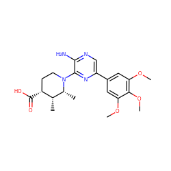 COc1cc(-c2cnc(N)c(N3CC[C@@H](C(=O)O)[C@@H](C)[C@H]3C)n2)cc(OC)c1OC ZINC000064453957