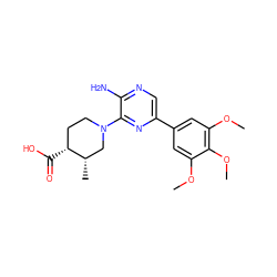 COc1cc(-c2cnc(N)c(N3CC[C@@H](C(=O)O)[C@@H](C)C3)n2)cc(OC)c1OC ZINC000064448884