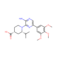 COc1cc(-c2cnc(N)c(N3CC[C@@H](C(=O)O)C[C@H]3C(C)C)n2)cc(OC)c1OC ZINC000064436831