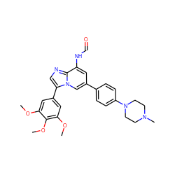 COc1cc(-c2cnc3c(NC=O)cc(-c4ccc(N5CCN(C)CC5)cc4)cn23)cc(OC)c1OC ZINC000061906826