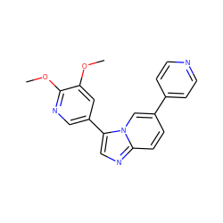 COc1cc(-c2cnc3ccc(-c4ccncc4)cn23)cnc1OC ZINC000113699428