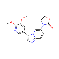 COc1cc(-c2cnc3ccc(N4CCOC4=O)cn23)cnc1OC ZINC000113757222