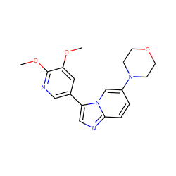 COc1cc(-c2cnc3ccc(N4CCOCC4)cn23)cnc1OC ZINC000113752316