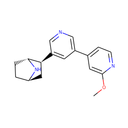 COc1cc(-c2cncc([C@H]3C[C@H]4CC[C@H]3N4)c2)ccn1 ZINC000473135347