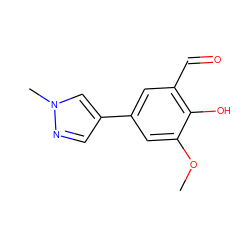 COc1cc(-c2cnn(C)c2)cc(C=O)c1O ZINC000031995912