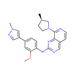 COc1cc(-c2cnn(C)c2)ccc1Nc1ncc2ccnc(N3CC[C@@H](C)C3)c2n1 ZINC000207617232