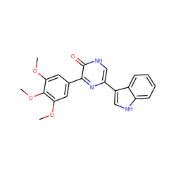 COc1cc(-c2nc(-c3c[nH]c4ccccc34)c[nH]c2=O)cc(OC)c1OC ZINC000299821323