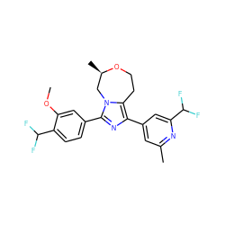 COc1cc(-c2nc(-c3cc(C)nc(C(F)F)c3)c3n2C[C@@H](C)OCC3)ccc1C(F)F ZINC001772611868