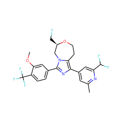 COc1cc(-c2nc(-c3cc(C)nc(C(F)F)c3)c3n2C[C@@H](CF)OCC3)ccc1C(F)(F)F ZINC000221754877