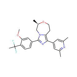 COc1cc(-c2nc(-c3cc(C)nc(C)c3)c3n2C[C@@H](C)OCC3)ccc1C(C)(F)F ZINC000221791306