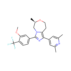 COc1cc(-c2nc(-c3cc(C)nc(C)c3)c3n2C[C@@H](C)OCC3)ccc1C(F)(F)F ZINC000214532272