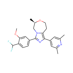 COc1cc(-c2nc(-c3cc(C)nc(C)c3)c3n2C[C@@H](C)OCC3)ccc1C(F)F ZINC001772611813