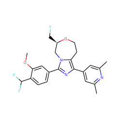 COc1cc(-c2nc(-c3cc(C)nc(C)c3)c3n2C[C@@H](CF)OCC3)ccc1C(F)F ZINC000221782460