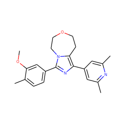 COc1cc(-c2nc(-c3cc(C)nc(C)c3)c3n2CCOCC3)ccc1C ZINC001772612634