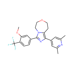 COc1cc(-c2nc(-c3cc(C)nc(C)c3)c3n2CCOCC3)ccc1C(F)(F)F ZINC001772600788