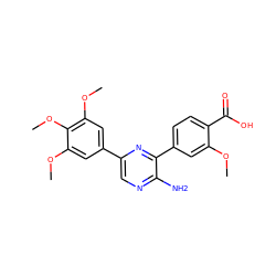 COc1cc(-c2nc(-c3cc(OC)c(OC)c(OC)c3)cnc2N)ccc1C(=O)O ZINC000058638560