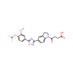 COc1cc(-c2nc(-c3ccc4c(c3)CCN4C(=O)CCC(=O)O)no2)ccc1OC(F)F ZINC000073141778