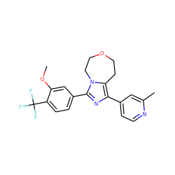 COc1cc(-c2nc(-c3ccnc(C)c3)c3n2CCOCC3)ccc1C(F)(F)F ZINC001772598352