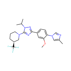 COc1cc(-c2nc(N3CCC[C@H](C(F)(F)F)C3)n(C(C)C)n2)ccc1-n1cnc(C)c1 ZINC000299826116