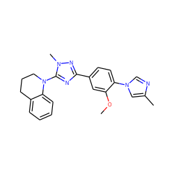 COc1cc(-c2nc(N3CCCc4ccccc43)n(C)n2)ccc1-n1cnc(C)c1 ZINC000141803872