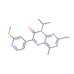 COc1cc(-c2nc3c(C)nc(N)nc3n(C(C)C)c2=O)ccn1 ZINC000064540449