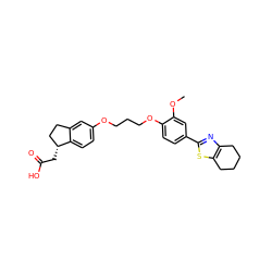 COc1cc(-c2nc3c(s2)CCCC3)ccc1OCCCOc1ccc2c(c1)CC[C@H]2CC(=O)O ZINC000014977159