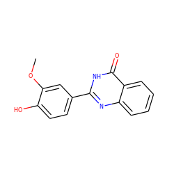 COc1cc(-c2nc3ccccc3c(=O)[nH]2)ccc1O ZINC000048603449