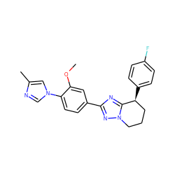 COc1cc(-c2nc3n(n2)CCC[C@@H]3c2ccc(F)cc2)ccc1-n1cnc(C)c1 ZINC000096911125