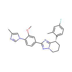 COc1cc(-c2nc3n(n2)CCC[C@H]3c2ccc(F)cc2C)ccc1-n1cnc(C)c1 ZINC000096282620