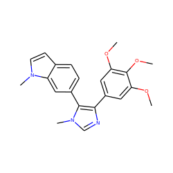 COc1cc(-c2ncn(C)c2-c2ccc3ccn(C)c3c2)cc(OC)c1OC ZINC000029413909