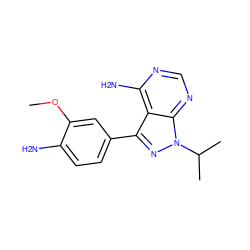 COc1cc(-c2nn(C(C)C)c3ncnc(N)c23)ccc1N ZINC000008581988