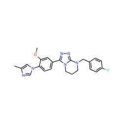 COc1cc(-c2nnc3n2CCCN3Cc2ccc(F)cc2)ccc1-n1cnc(C)c1 ZINC000066103785