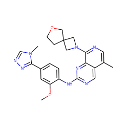 COc1cc(-c2nncn2C)ccc1Nc1ncc2c(C)cnc(N3CC4(CCOC4)C3)c2n1 ZINC000223686191