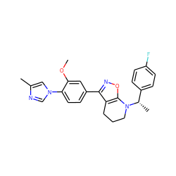 COc1cc(-c2noc3c2CCCN3[C@@H](C)c2ccc(F)cc2)ccc1-n1cnc(C)c1 ZINC000066103872