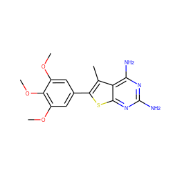 COc1cc(-c2sc3nc(N)nc(N)c3c2C)cc(OC)c1OC ZINC000005891683