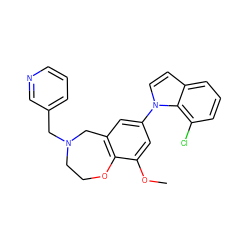 COc1cc(-n2ccc3cccc(Cl)c32)cc2c1OCCN(Cc1cccnc1)C2 ZINC000473132470